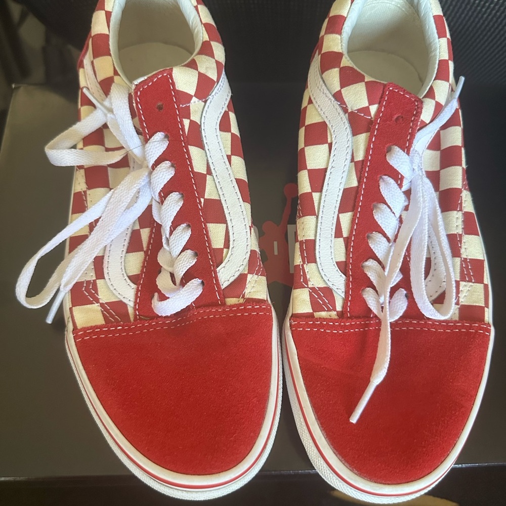 Vans Kids Red Checkered Sneakers